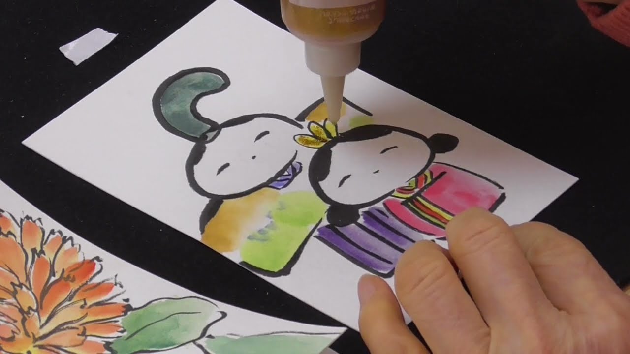 絵手紙入門　楽しく簡単に四季を描こう　おひなさまとクリスマスローズ