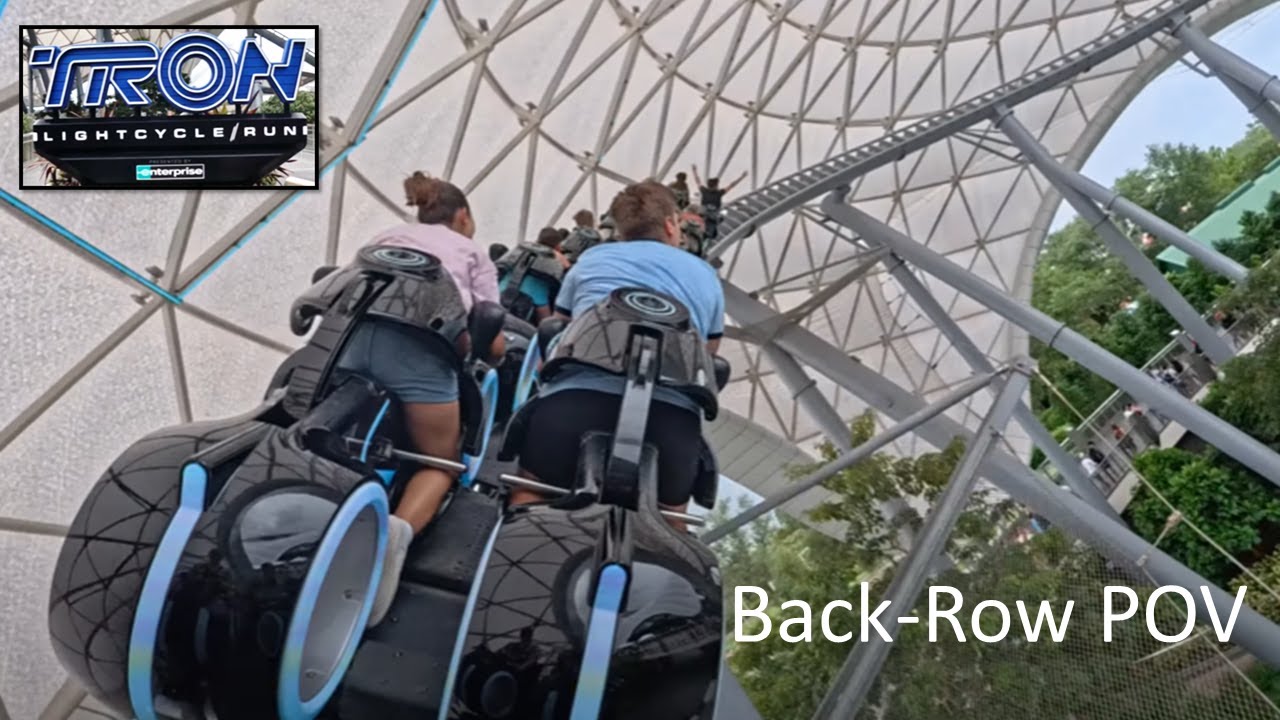 Tron Lightcycle Run - Roller Coaster at Disney's Magic Kingdom - Back Row POV