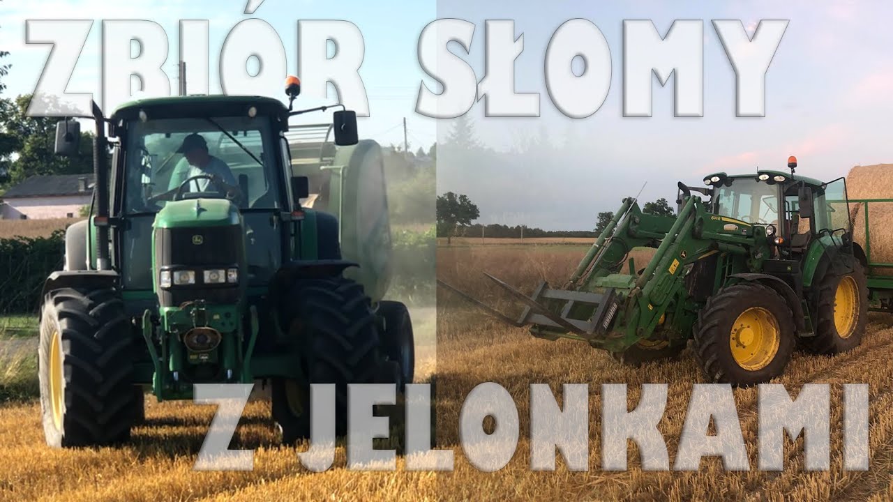 ✩🔥Zbiór słomy z jelonkami🔥✩  John Deere 6120m & John Deere 6830 & McHale V6 🔥✩
