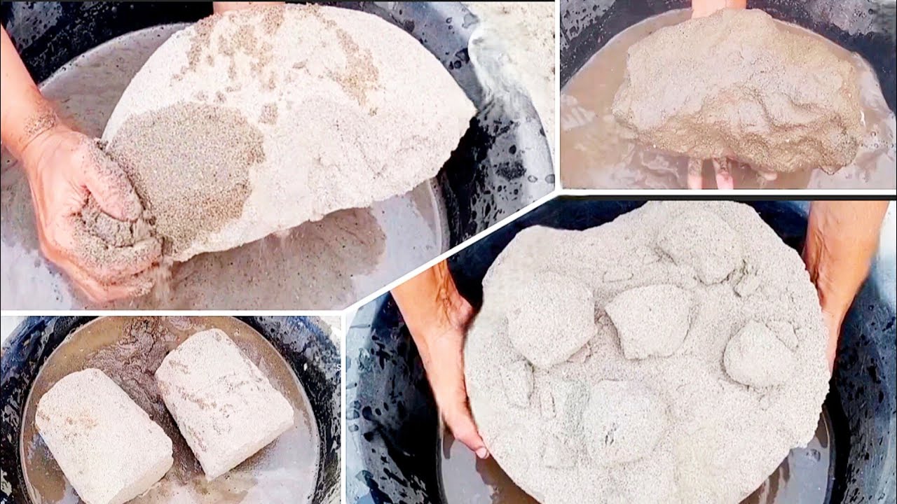 Pure sand chunks👍crumbles💦in lots of water 〽️dipping(so relaxing)#asmr#oddlysatisfying#satisfying