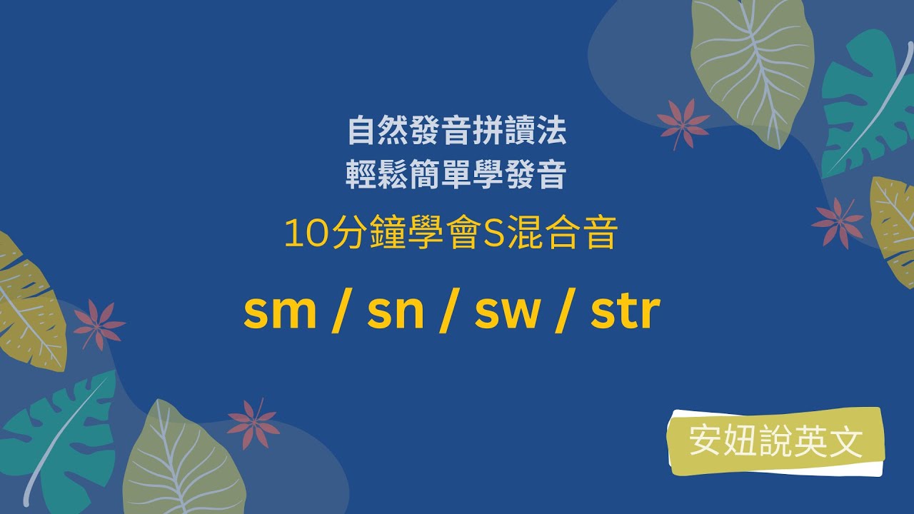 學校沒教的英文，聽不懂的英文，就來【安妞說英文】學習 | 自然發音 | 拼音背單字 | L26 consonant blends -混合音S (下)
