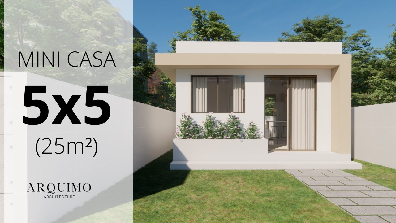 Plano de Casa 5X5 | Tiny House | Mini Casa 25 M²| 5X5 House (25 SQM)| Small House Design Idea