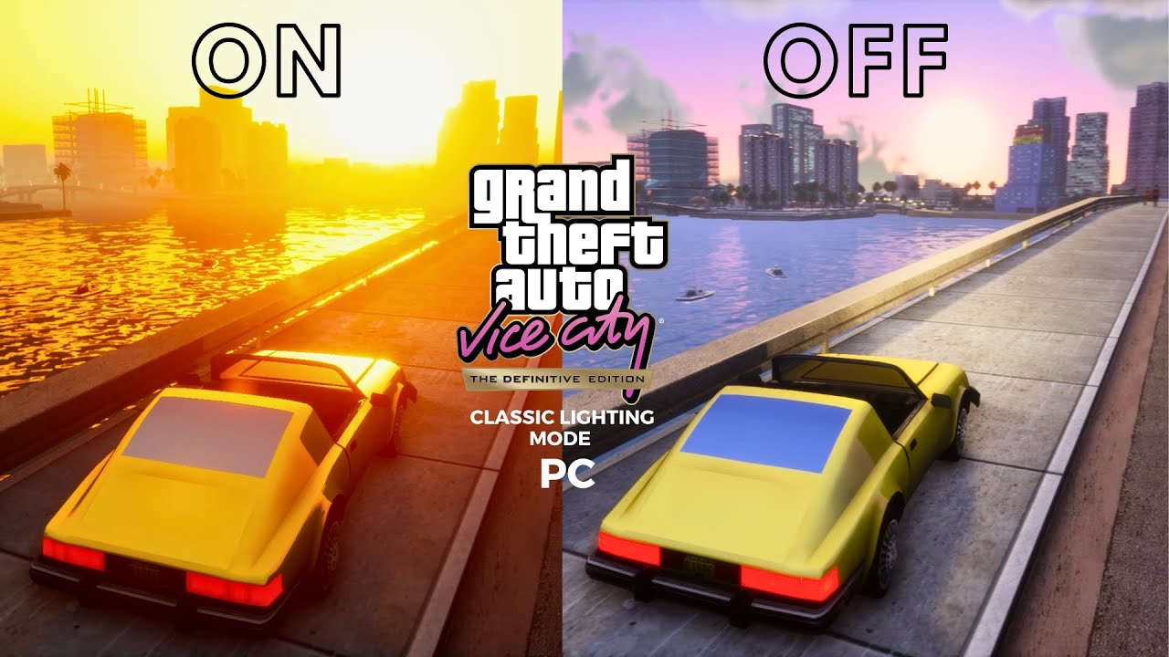 Classic Lighting Mode Comparison on PC| GTA Vice City Definitive Edition
