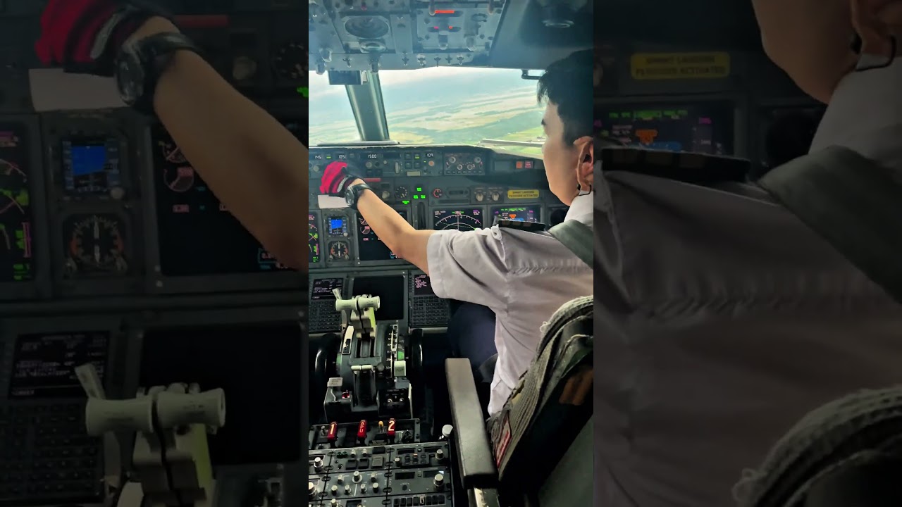 From the Flight Deck #19. Landing into Kulon Progo INTL Airport. #shorts #kulonprogo #indonesia