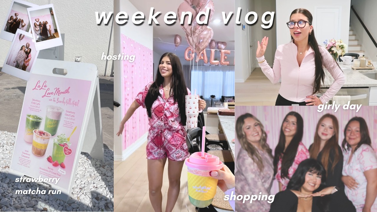 VLOG! galentines, matcha, decorating, flower arranging + shopping