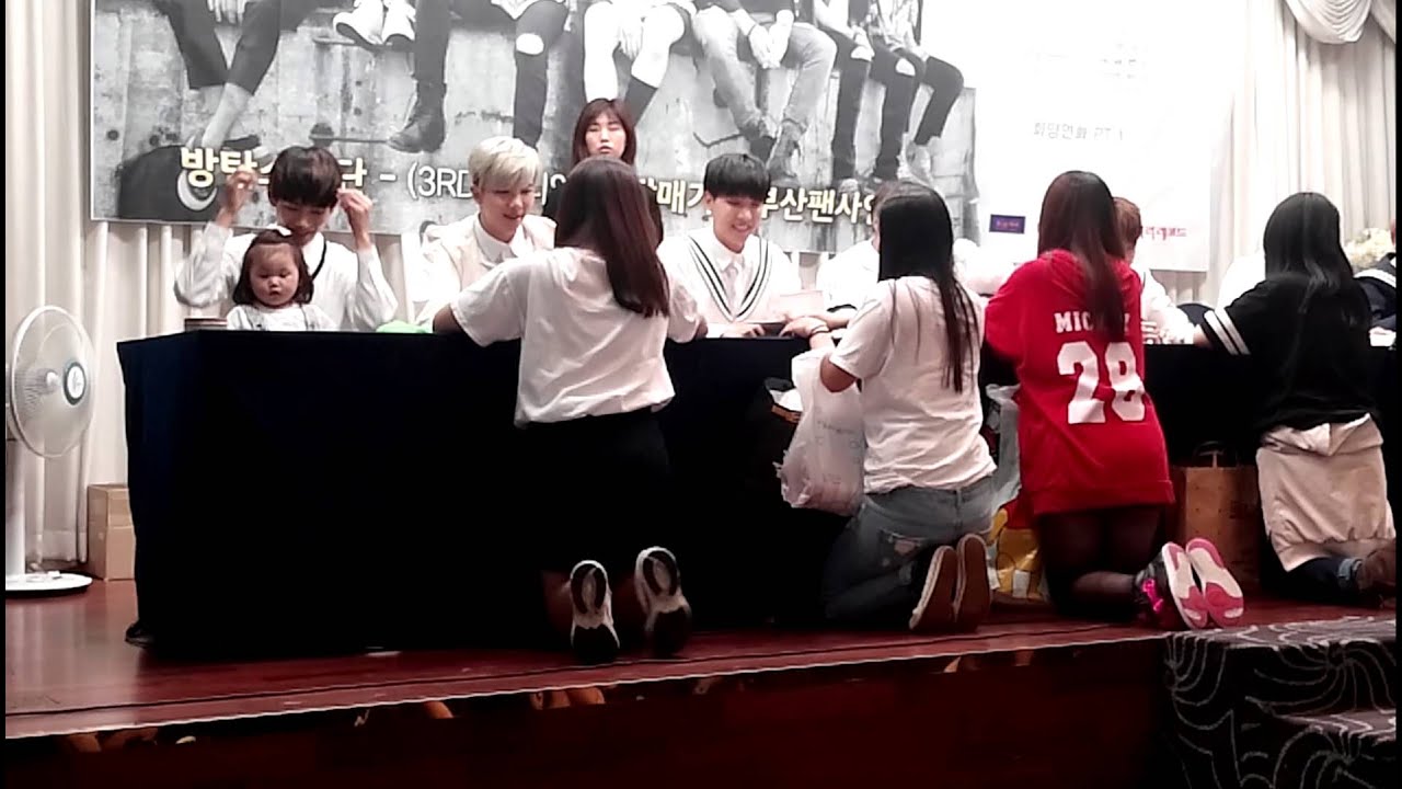 150525 방탄소년단 부산 팬싸인회 아기를 무척 좋아하는 뷔 ( 김태형 )