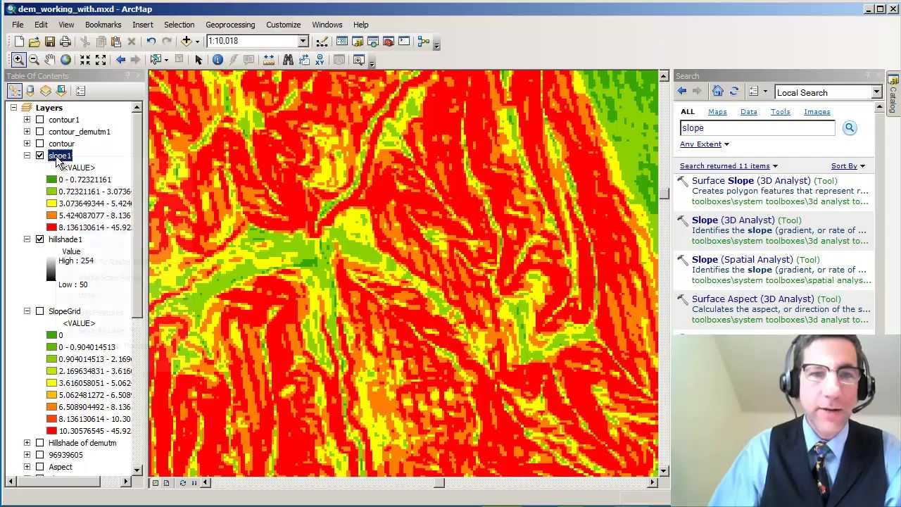 Creating a Slope Map from a Digital Elevation Model in ArcGIS