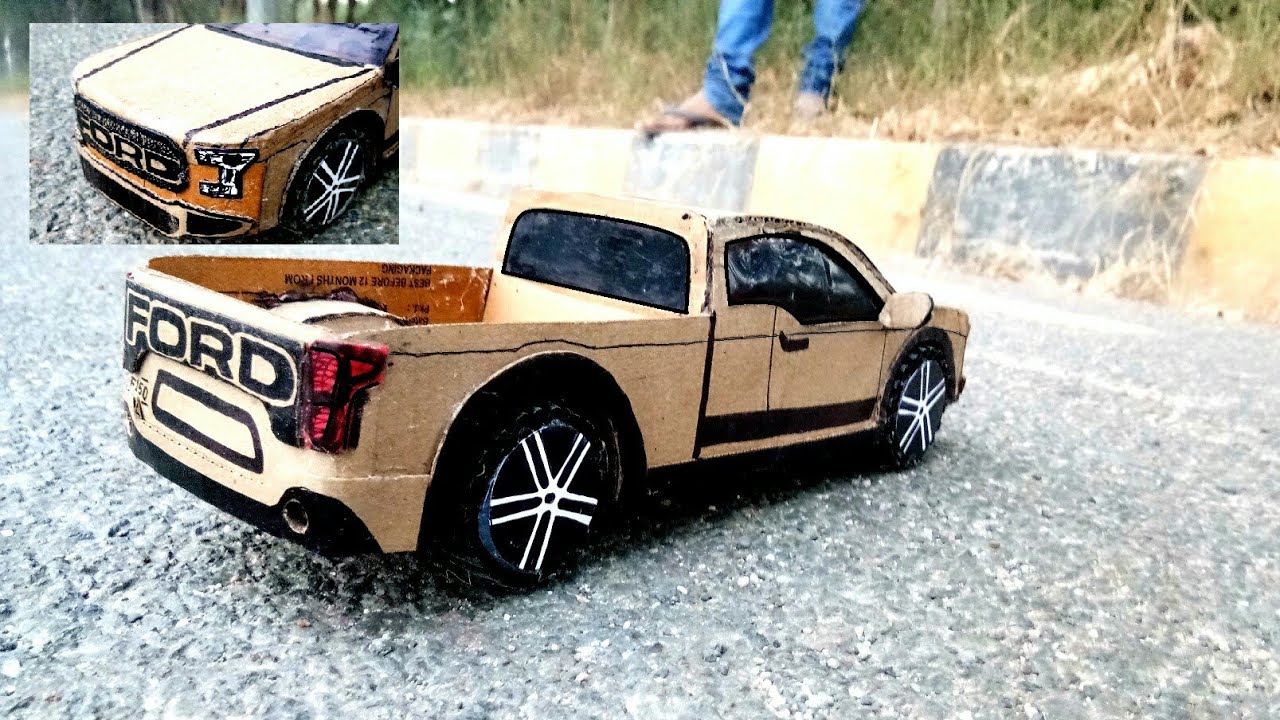 How to make a car | Ford 150 pickup truck | Diy  Cardboard craft rc car
