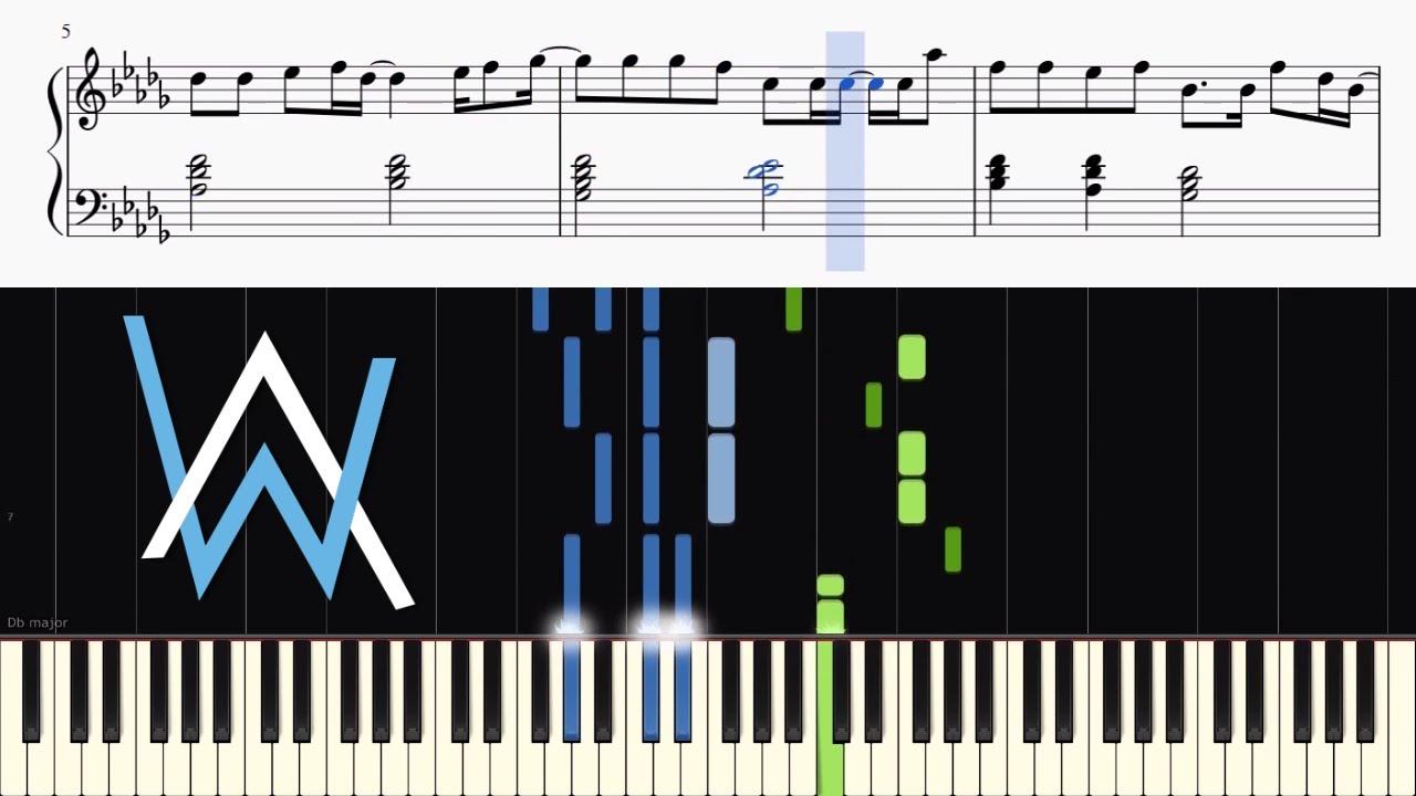 Alan Walker - All Falls Down (ft. Noah Cyrus) - Piano Tutorial + SHEETS