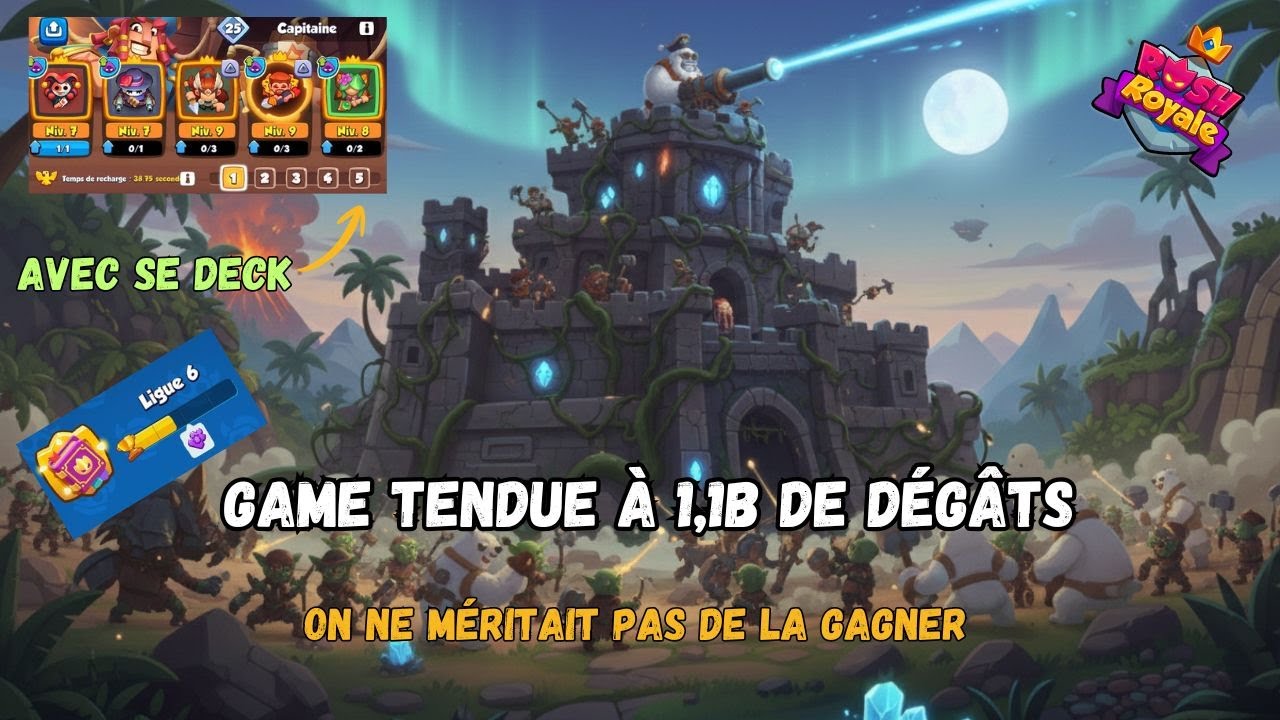 Rush Royale  Game tendue à 1,1B de dégâts… on ne méritait pas de la gagner 😅🔥