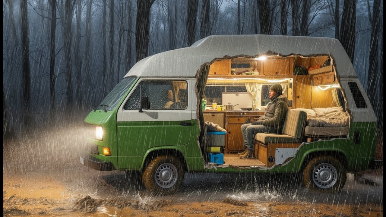Rain Sounds ASMR | Cozy 1 Hour in My 1986 VW Camper