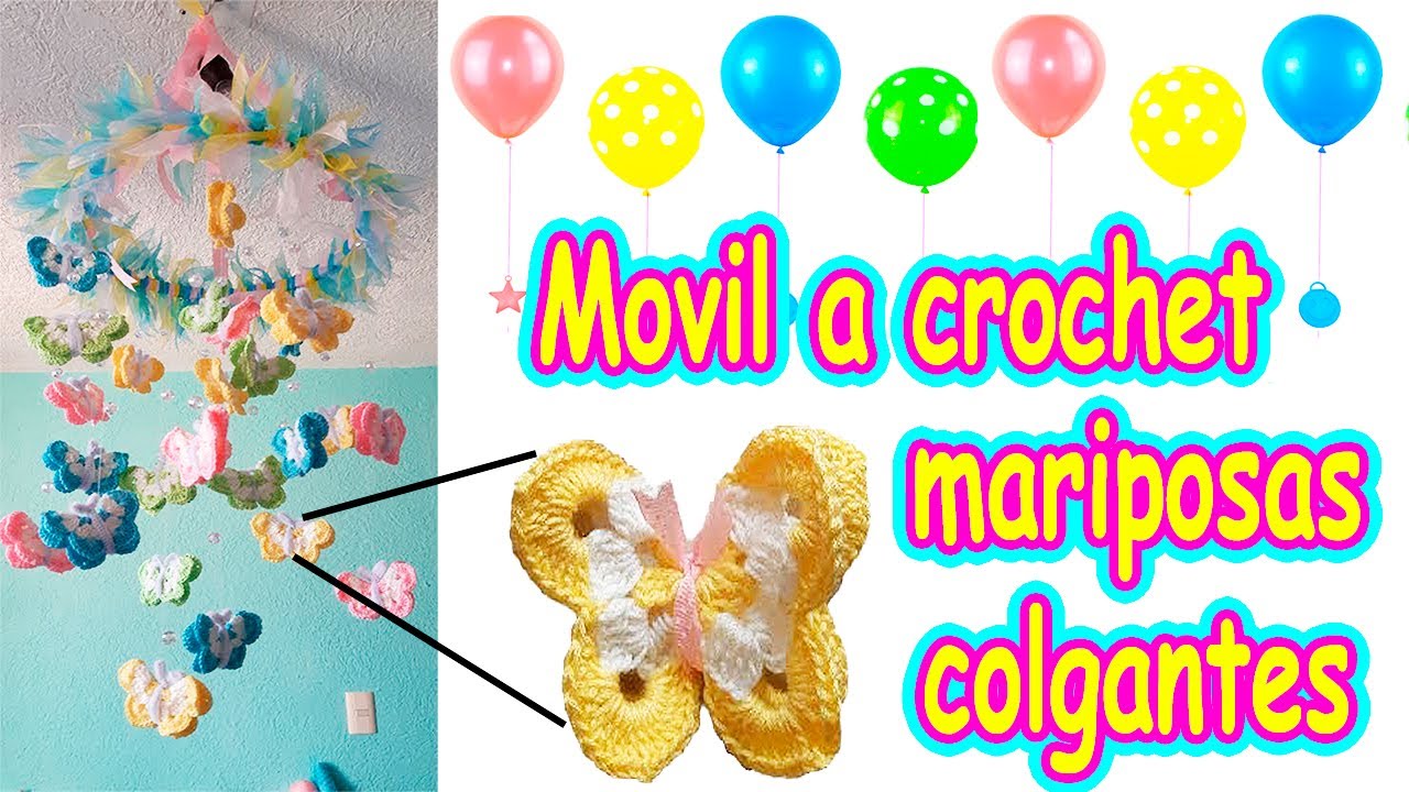 Crochet movil para bebes a crochet | movil de mariposas a crochet