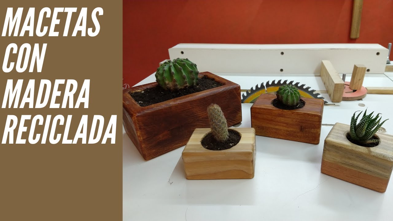 Macetas con madera reciclada/ maceteros para suculentas.