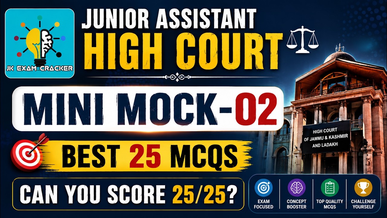 Mini Mock-02 || Junior Assistant- High Court || Can you Score 25/25?