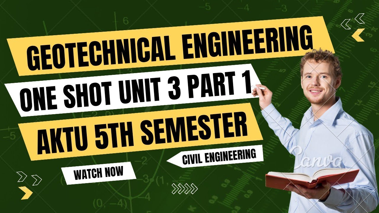 Geotechnical Engineering Unit 3 one shot | Part 1 | AKTU 5th sem | BCE 501 | Civil engineering 