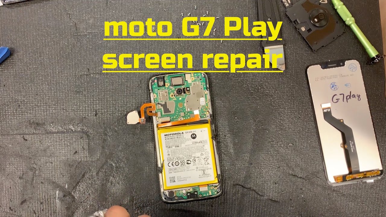 Motorola G7 Play  - How To Repair - Screen LCD Glass - Battery