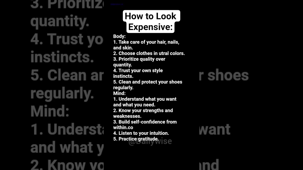 #HowToLookExpensive