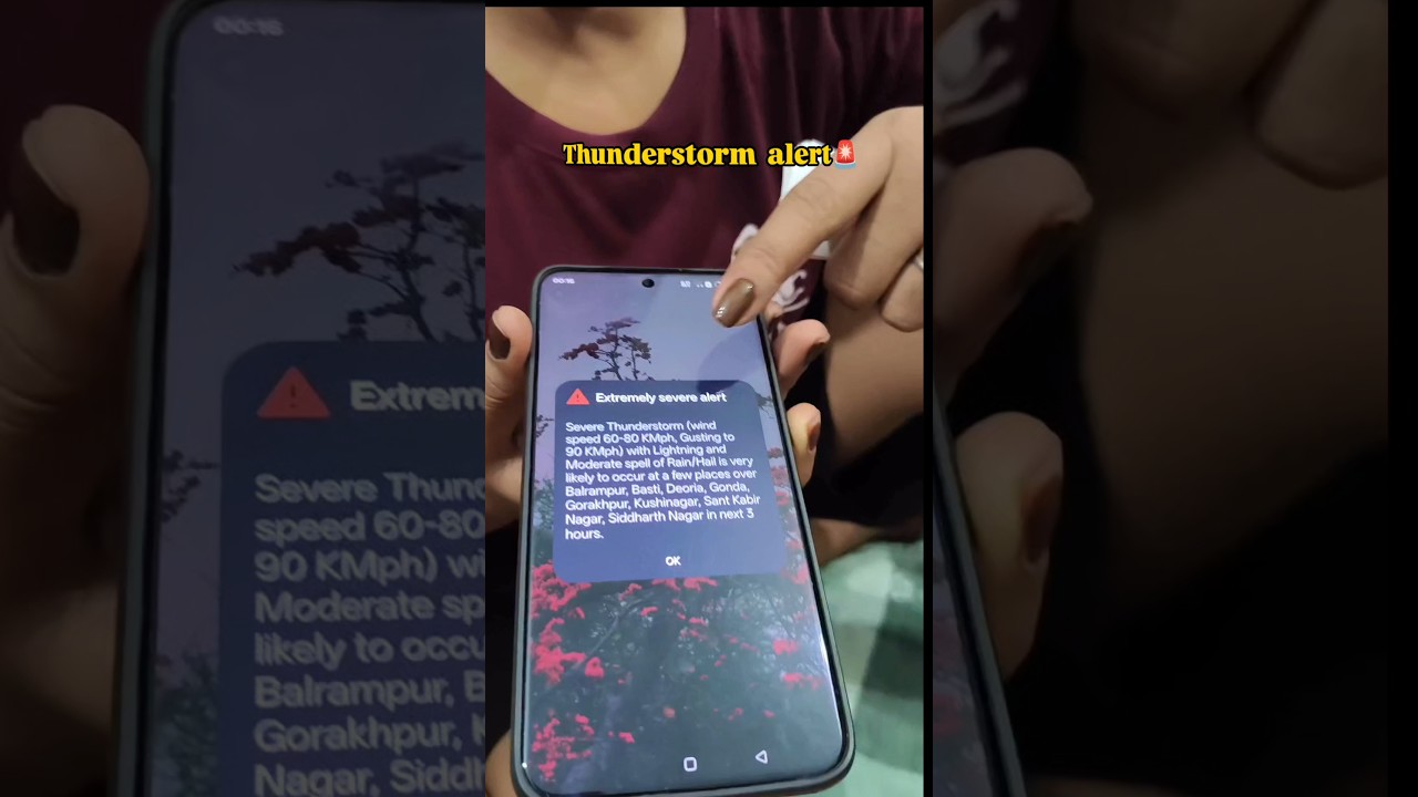 phone me alert 🚨 #weather #thunderstorm #alert #viral #trending #vlog #minivlog #shortvideo #vlogger
