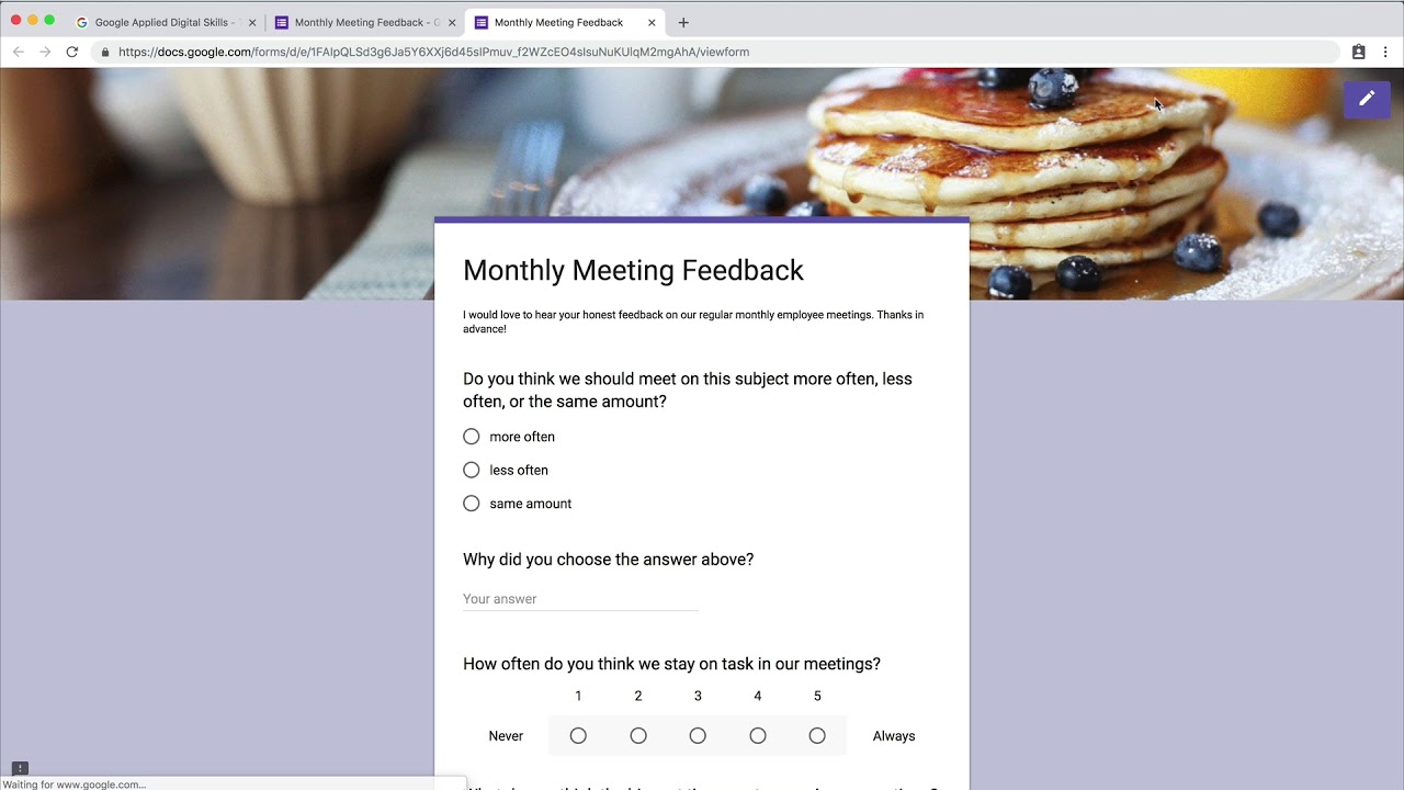 Ask for Feedback Using Google Forms