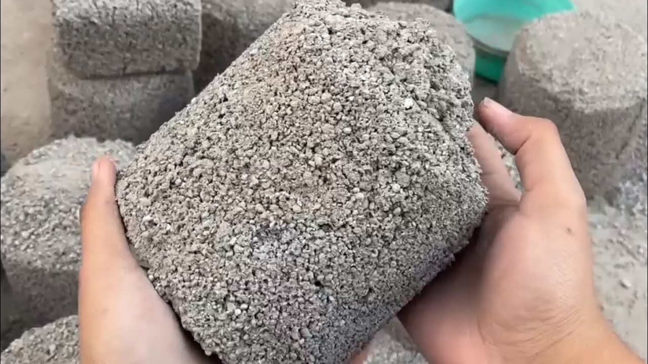 ASMR stone white cement water 💦 & dry floor crumbling video crispy crunchy sound relaxing video😌