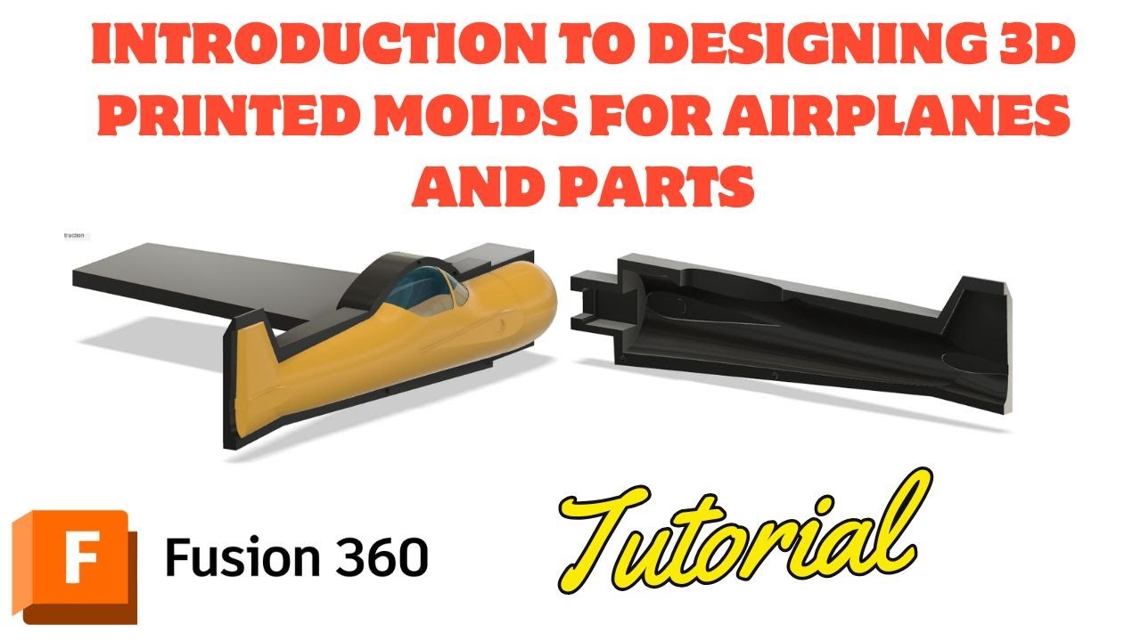 Introduction to designing 3D printed molds in Fusion 360 for RC airplanes and parts. CAD