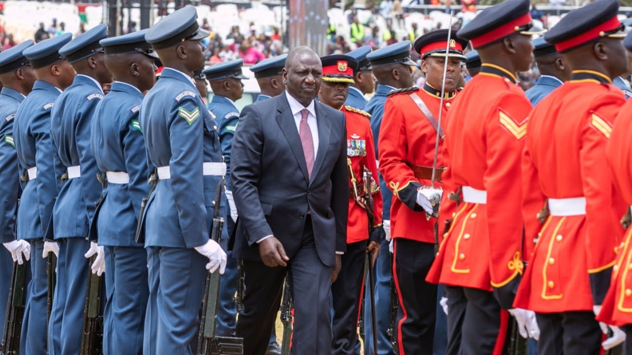 President Ruto inspects a guard of honour as he leads Madaraka Day 2024 celebrations!!