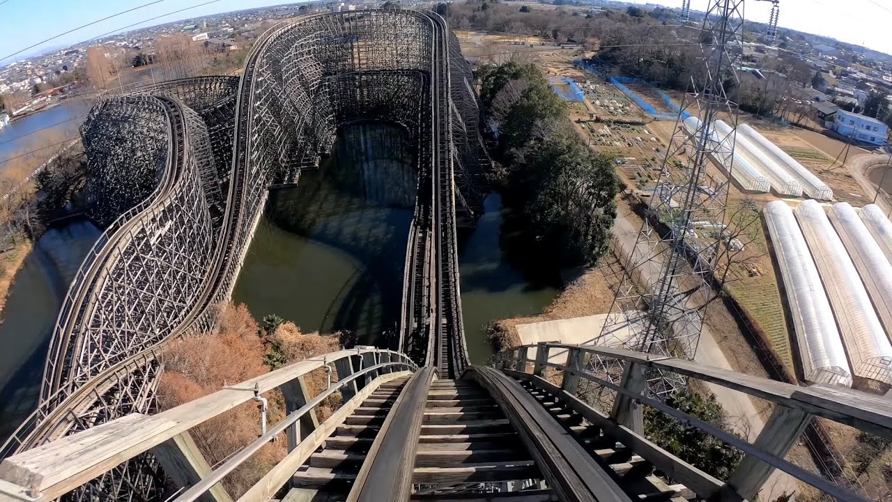 【4K60P】東武動物公園 水上木製コースター レジーナ / Wooden water coaster regina at Saitama Tobu zoo Park