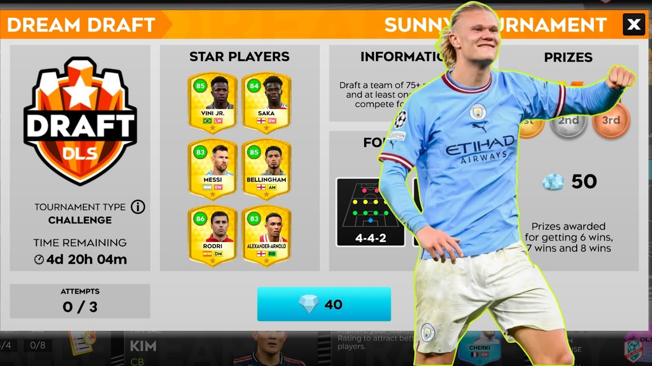 DLS 25 THE GREAT DREAM DRAFT WIN WITH HALLAND . F T  G HD BRO .
