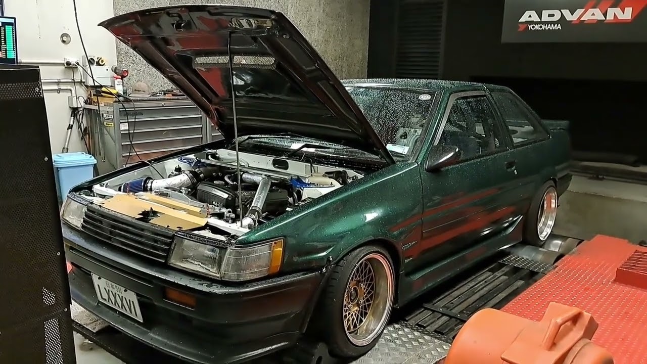 Toyota AE86 Levin 4agze SC12 Supercharger Dyno Pull 200HP #4agze #Supercharger #dyno #ae86