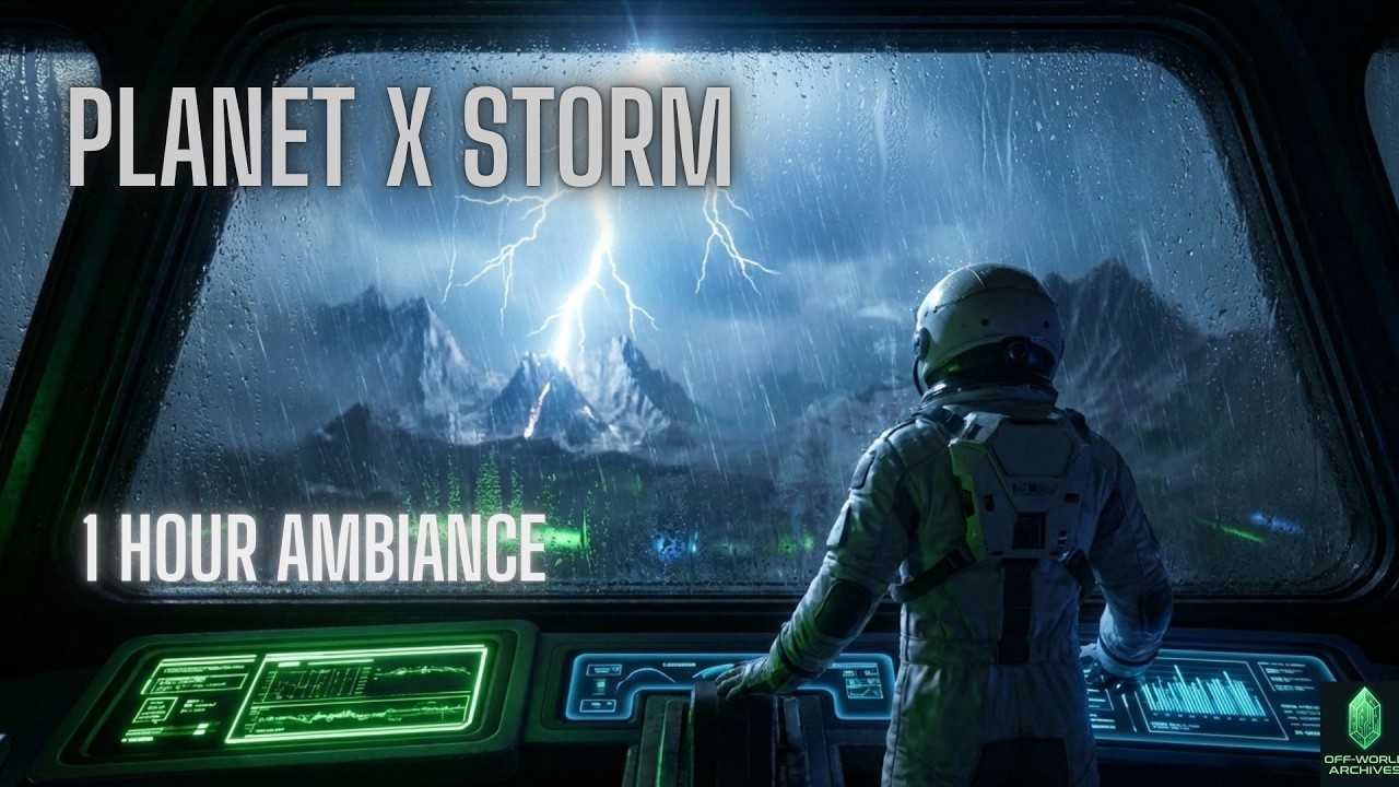 Spaceship Cockpit Rain on Planet X ⛈️ 1 Hour Sci-Fi Ambience for Sleep & Focus