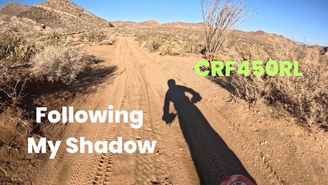 Crf450rl - Following My Shadow, On A Desert Fireroad After The Rain, #dualsport #ridered #crf450rl 