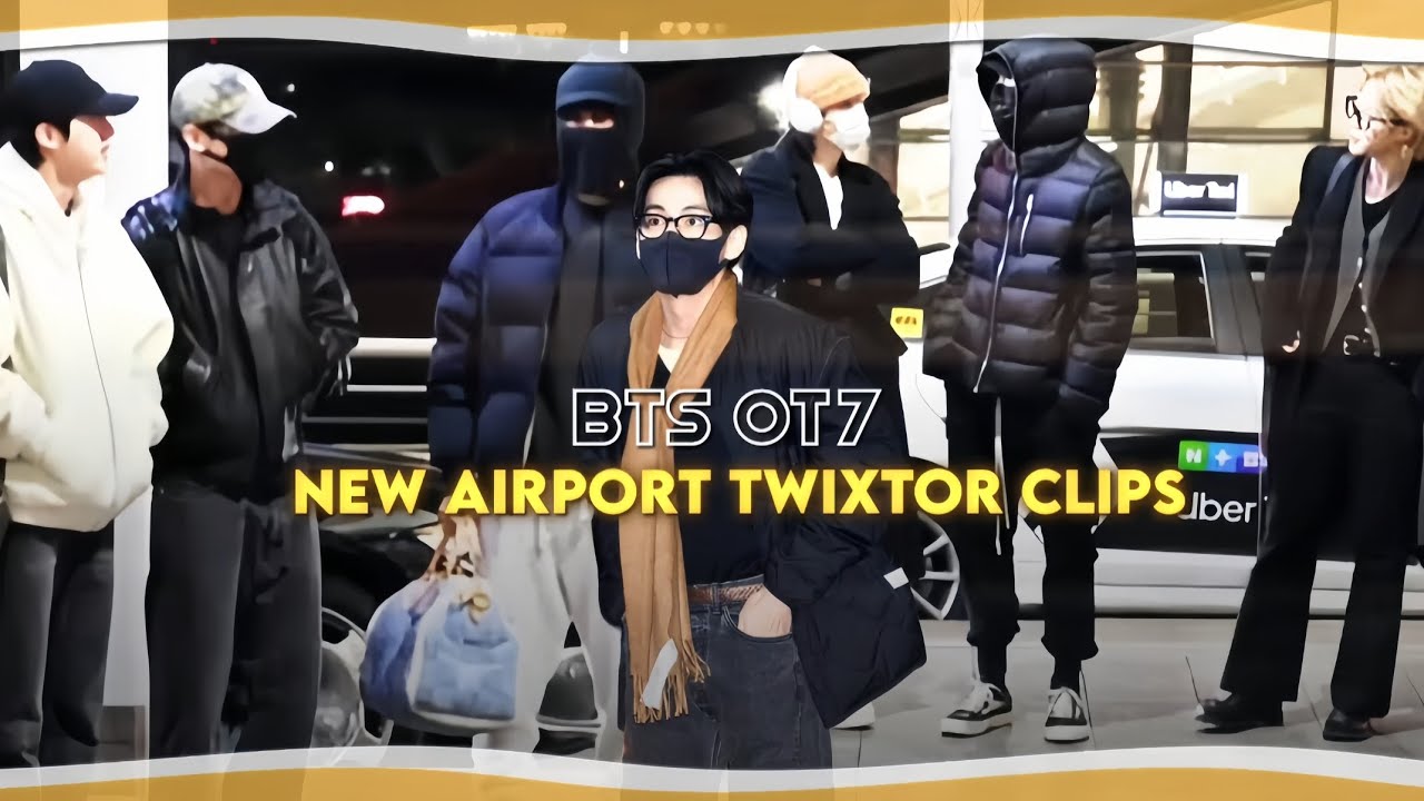 BTS OT7 New Airport Twixtor Clips For Edits [4k]