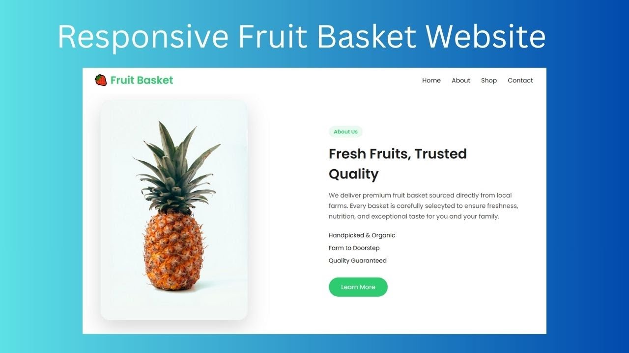 Responsive Fruit Basket Website using HTML and CSS