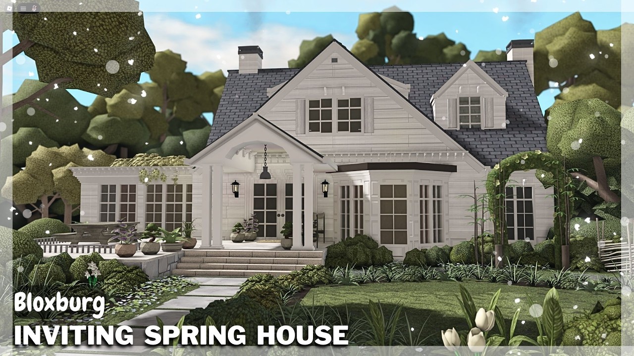 BLOXBURG: Inviting Realistic Spring House Speedbuild | Roblox House Build