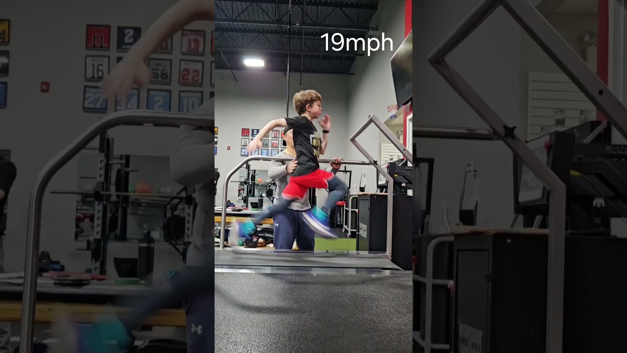 Christian shevy 11 year old hits pr on treadmill sprints phillies baseball ⚾️ @nike @nikerun