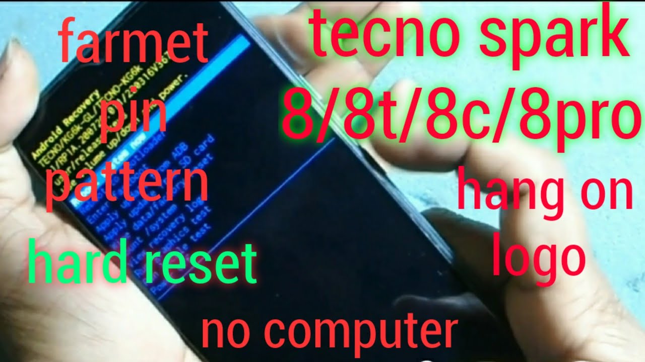 tecno spark 8/8c/8t/8pro hard reset | tecno spark hang on logo problem |