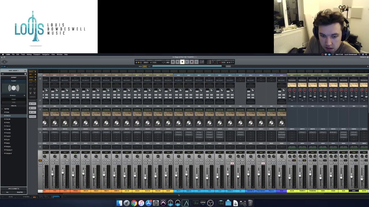 Louis' Isolation Stream | Mixing a Big Band track in LUNA | 8th April 2020