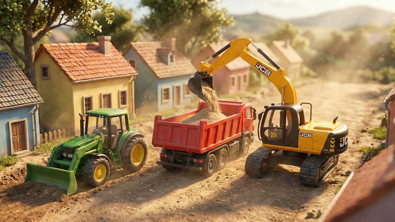 Mini Toy Construction Site 🚧 Village Road Building Process | Mini Toys Build a Village Road 😱 