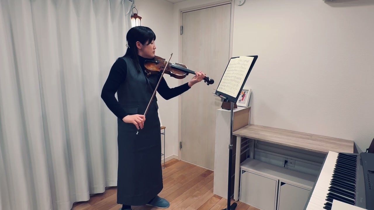 【♩＝60 とてもゆっくり譜読み用】リーディング作曲　ロマンス〜新しいヴァイオリン教本第2巻より〜