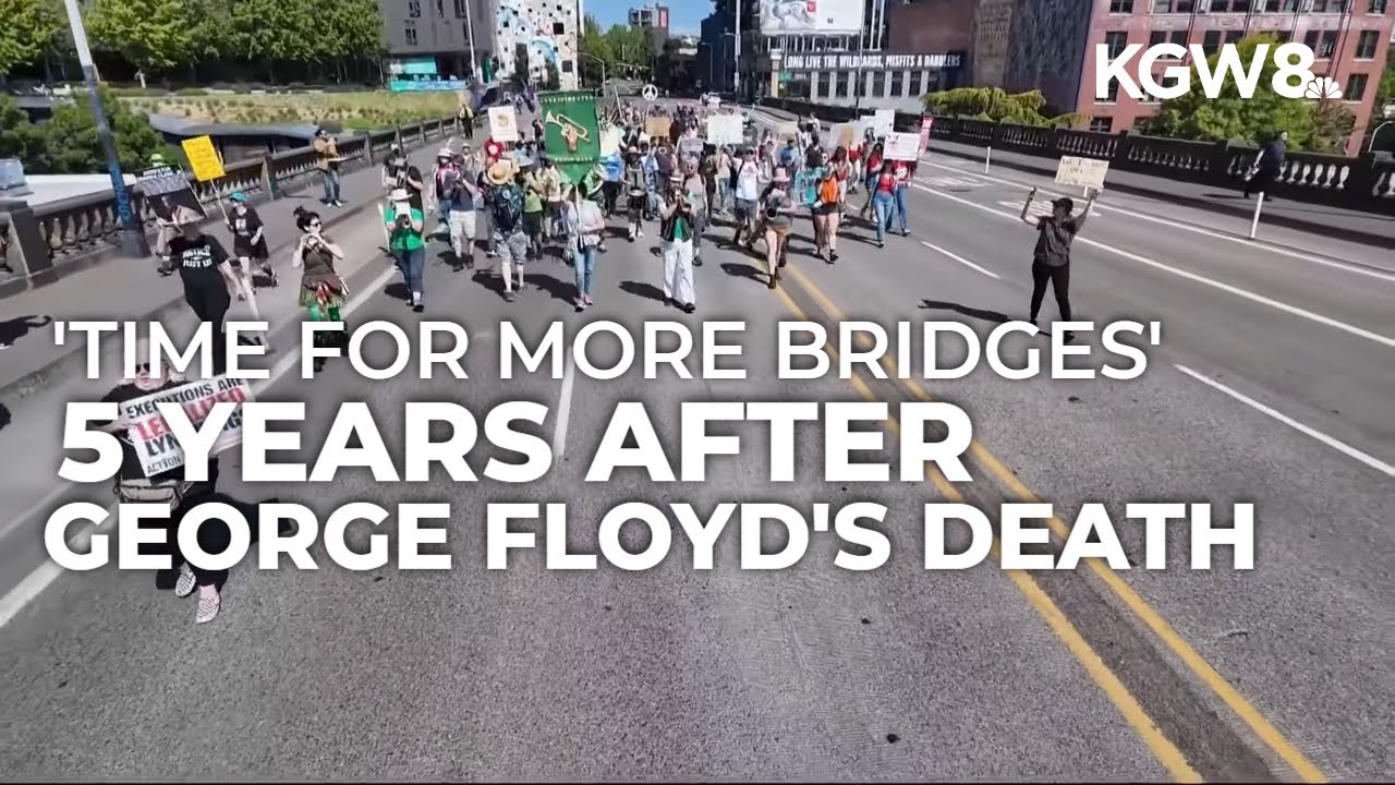 Demonstrators gather in Portland to mark 5 years since George Floyd's death