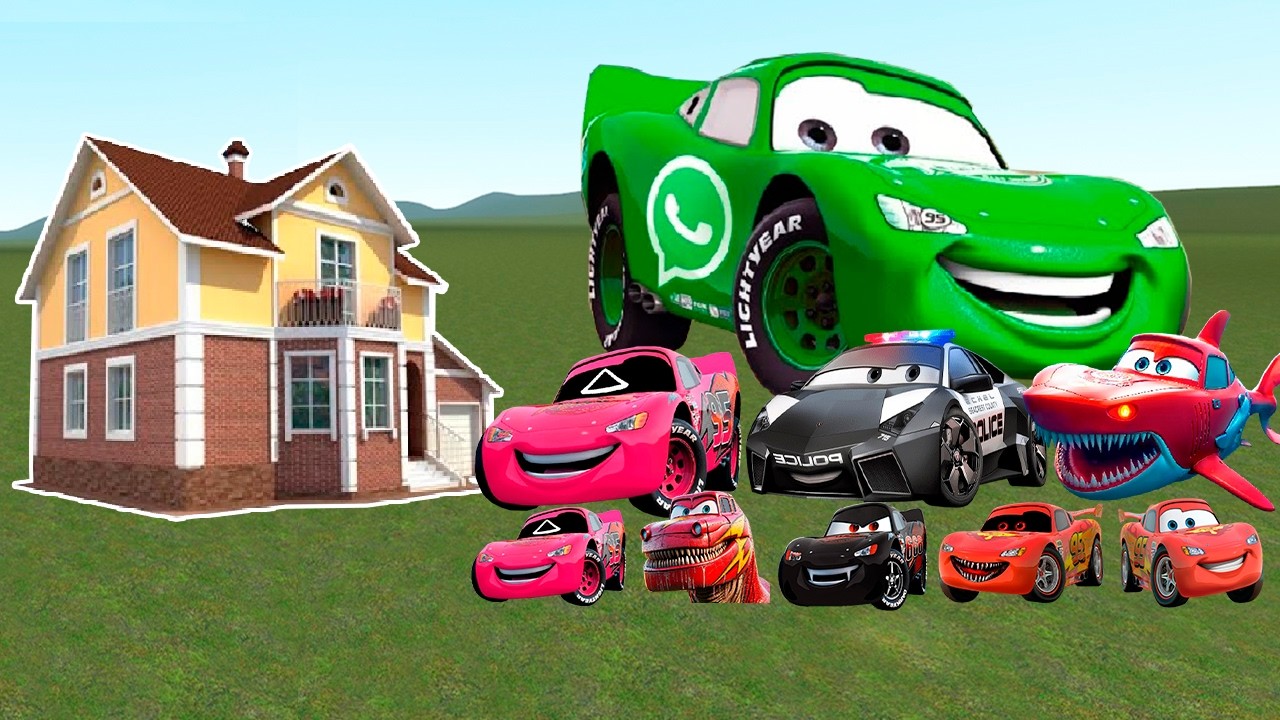Lightning McQueen family Nextbots vs Houses Gmod in Garry's Mod