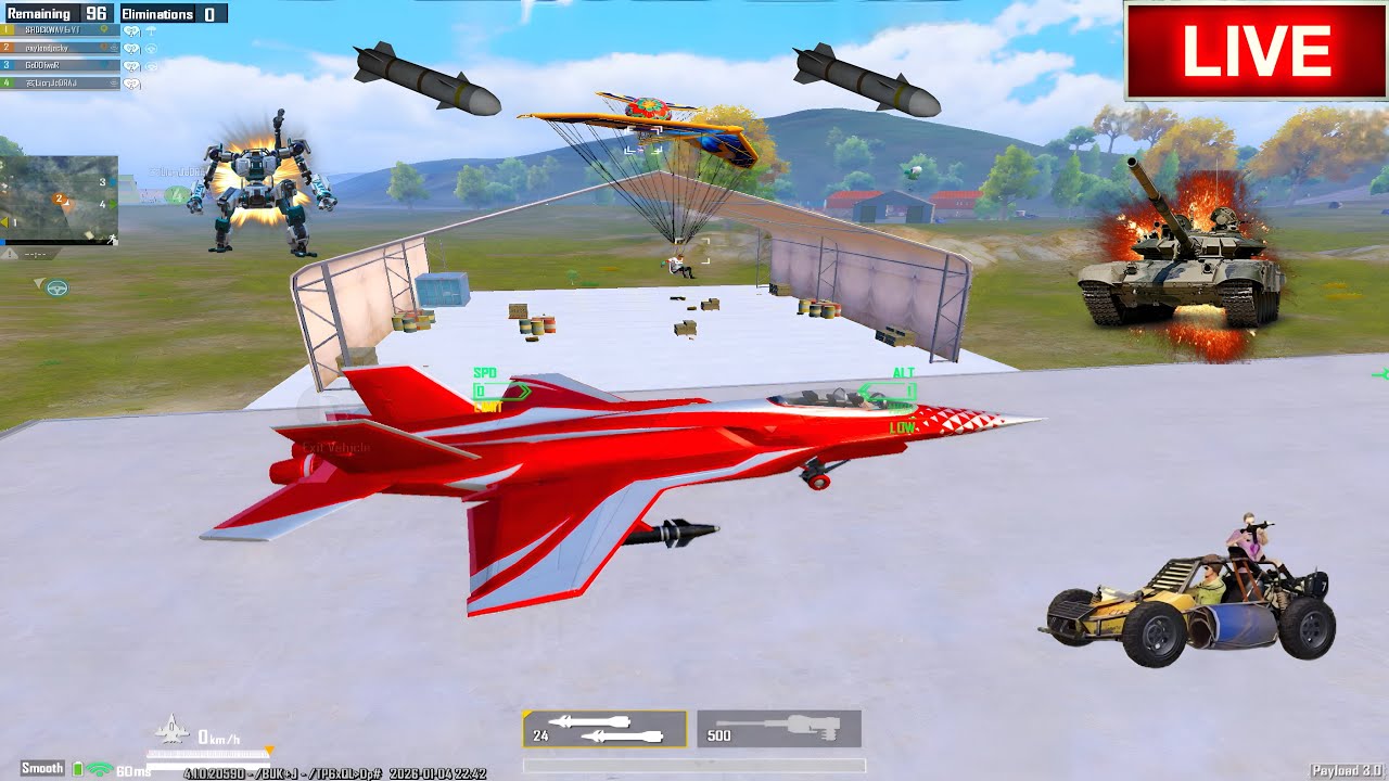 DESTROYED 🔥 THE TANK, HELICOPTER, JET WITH M202 😱 PAYLOAD MODE | BGMI PUBG || LIVE STREAM