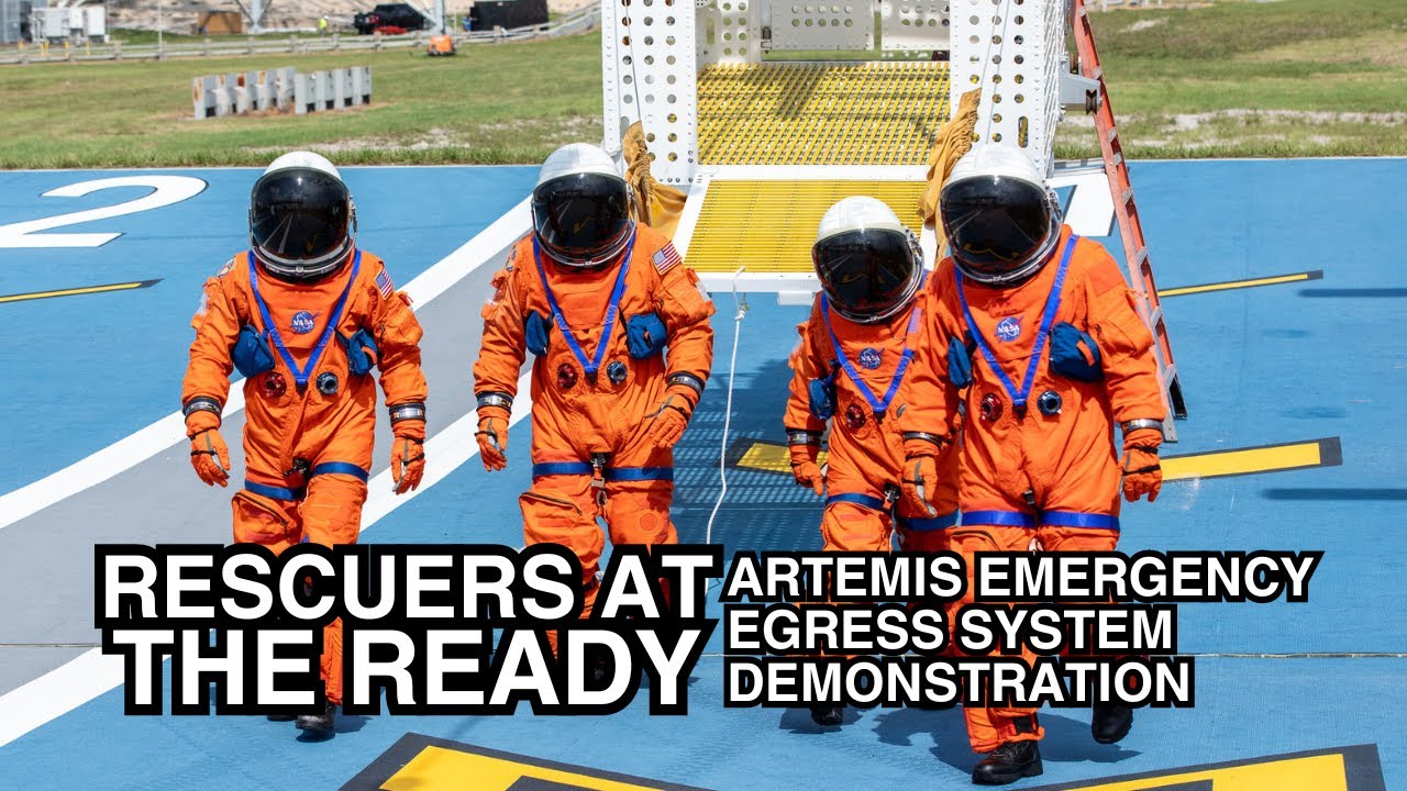Rescuers at the Ready: NASA Team Completes Artemis Emergency Egress System Demonstration