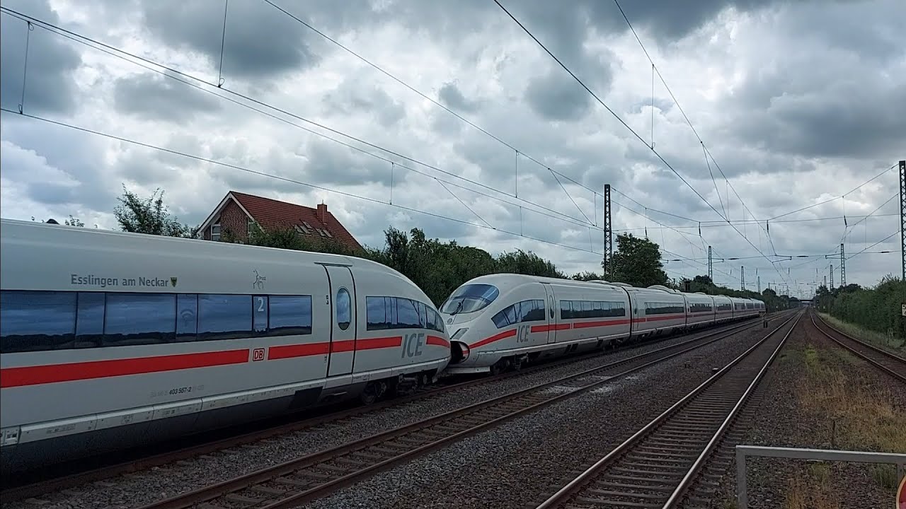 Züge in Duisburg-Rahm am Donnerstag 13.7.2023 ICE 3 Doppeltraktion
