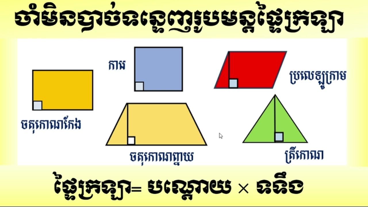 ចាំក្រឡាផ្ទៃនៃរូបធរណីមាត្រទាំង៥នេះដោយមិនបាច់ទន្ទេញ ងាយយល់100% |MathHelp