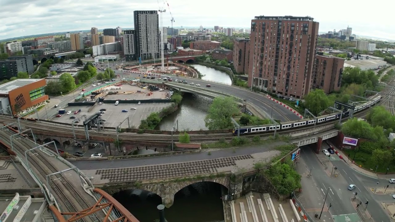 The Ordsall Chord and the River Irwell in Manchester/Salford