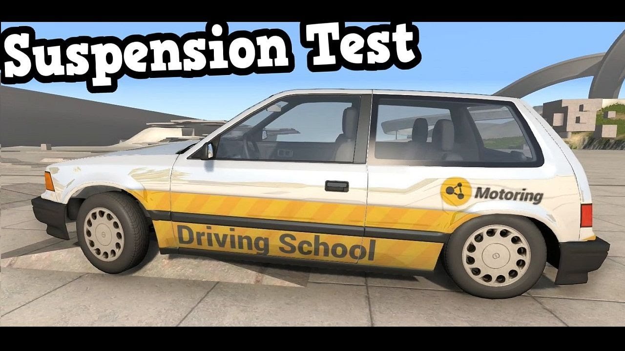 BeamNG Drive - Ibishu Covet Student Driver Suspension Test + Crash