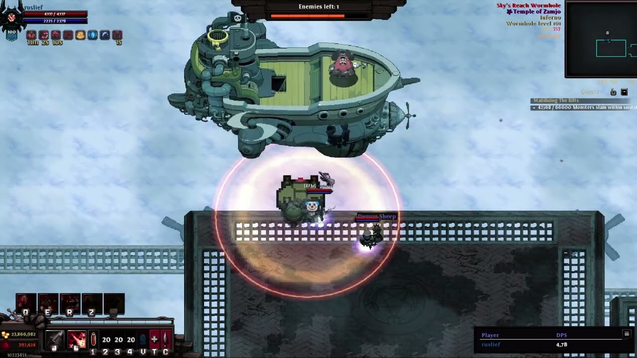 Hero Siege S8: Marksman Clears Wormhole Level 101 Inferno Mode | No Angelic Equip Gunner Drone Build