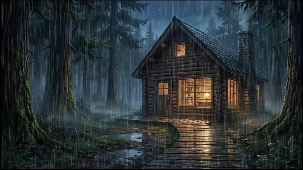 Forest Cabin After Rain 🌧 | Gentle Rain Sounds for Deep Sleep and Calm, Peaceful Rainy Nights