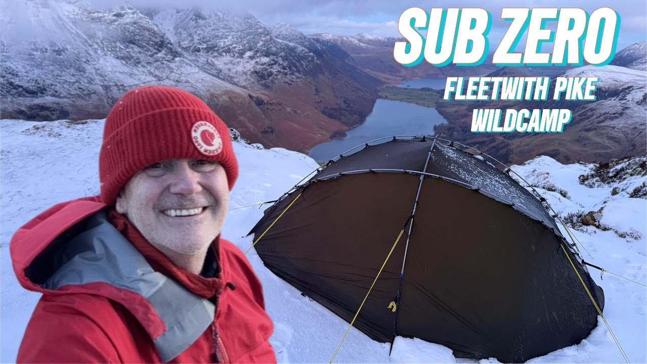 SOLO Subzero mountain winter wildcamp on Fleetwith Pike... Nortent Vern 1